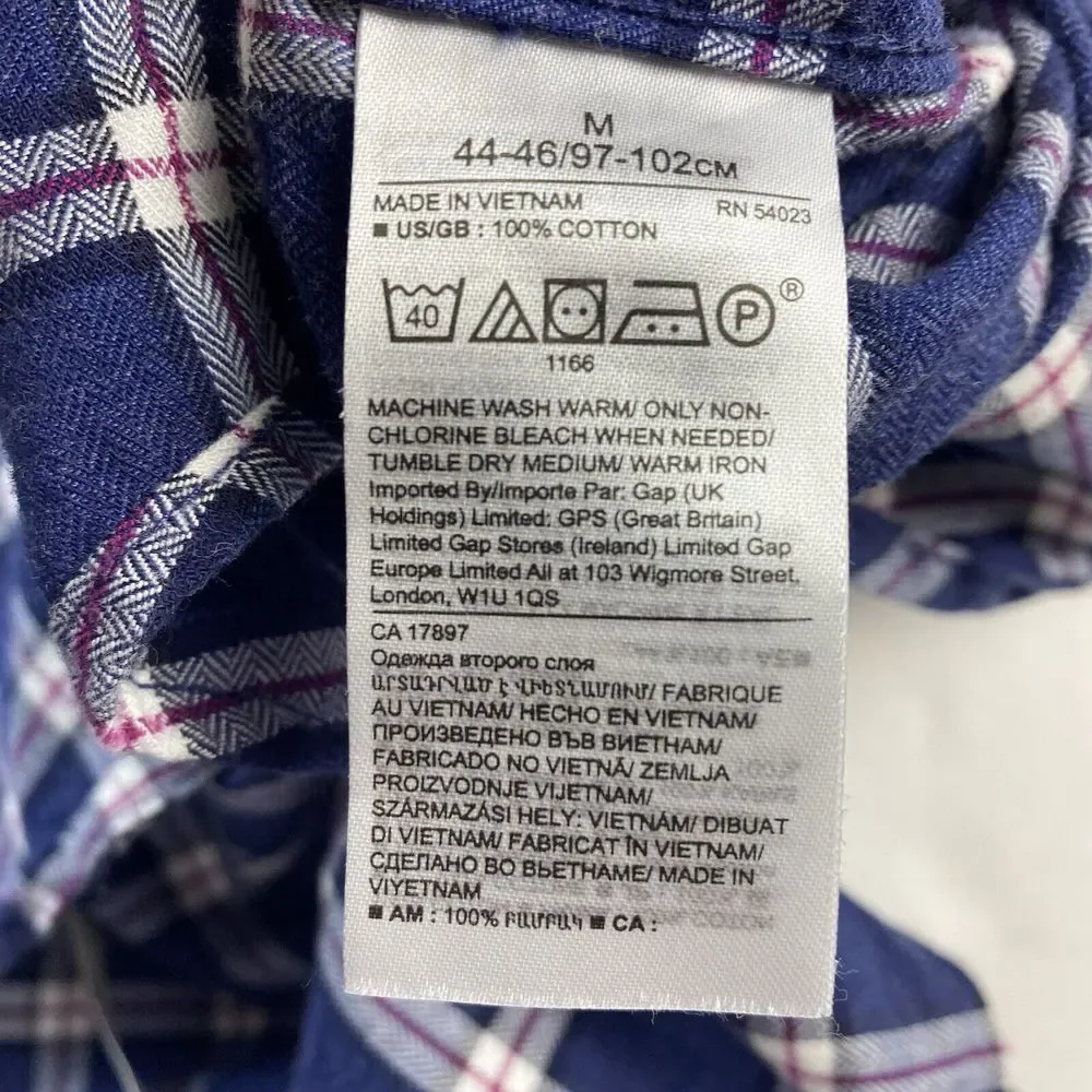 Banana Republic Luxe Flannel Untucked Standard Fit‎ Men's Medium Outdoor Casual
